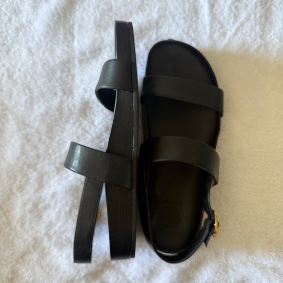 TORY BURCH Calf Leather Sport Sandals, Color Black,  Size 8 (Style No 88339) - Picture 2 of 16
